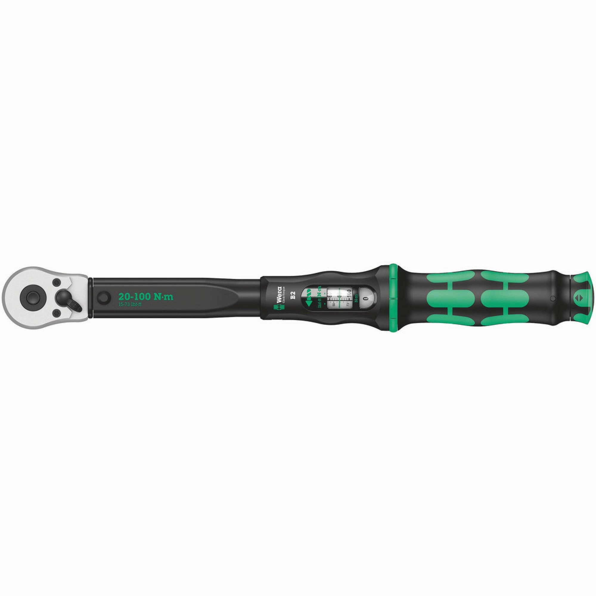 Wera Click-Torque B 2 torque wrench with reversible ratchet, 20-100 Nm, 3/8" x 20-100 Nm
