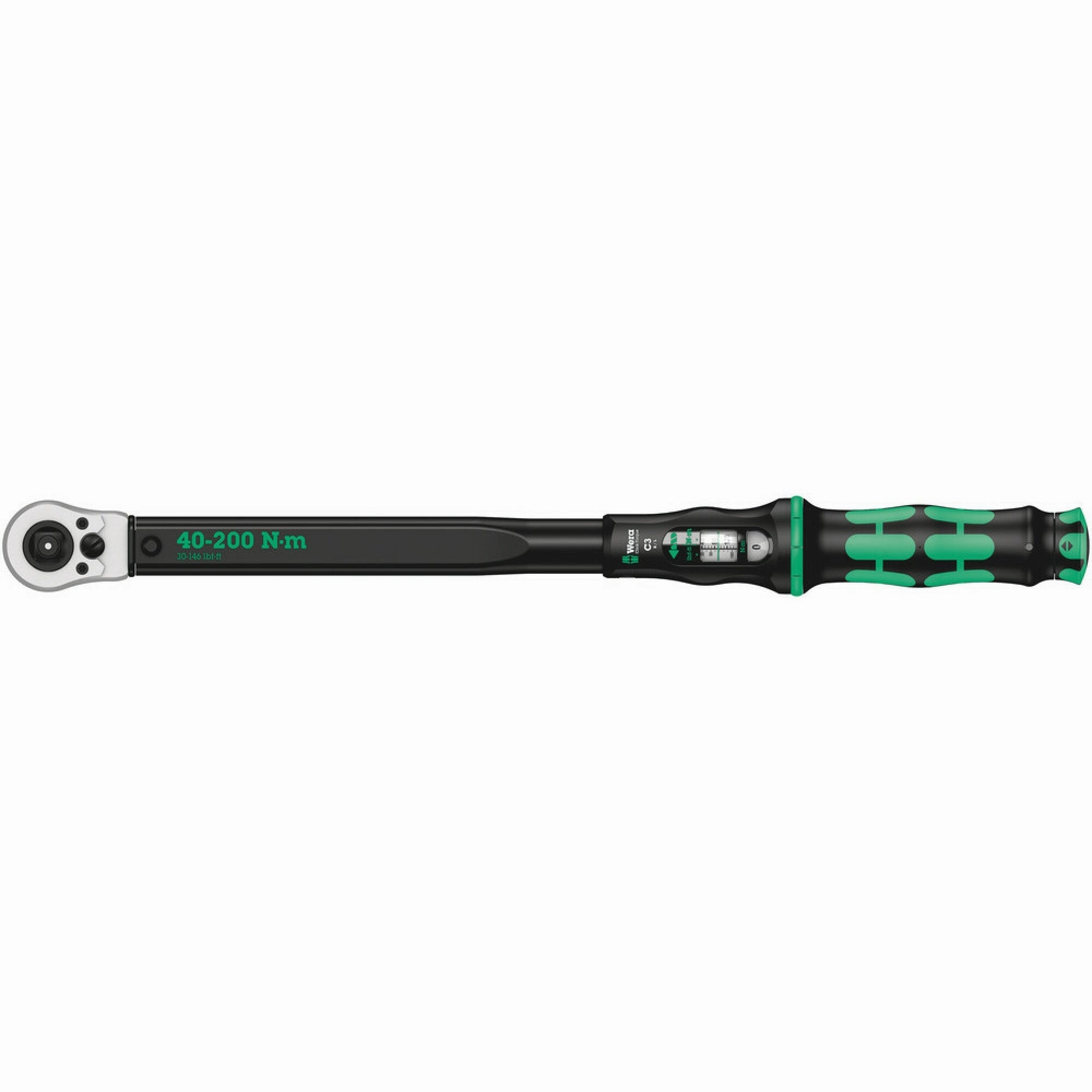 Wera Click-Torque C 3 Push R/L adjustable torque wrench for clockwise and anti-clockwise torque-control, 40-200 Nm, 1/2" x 40-200 Nm