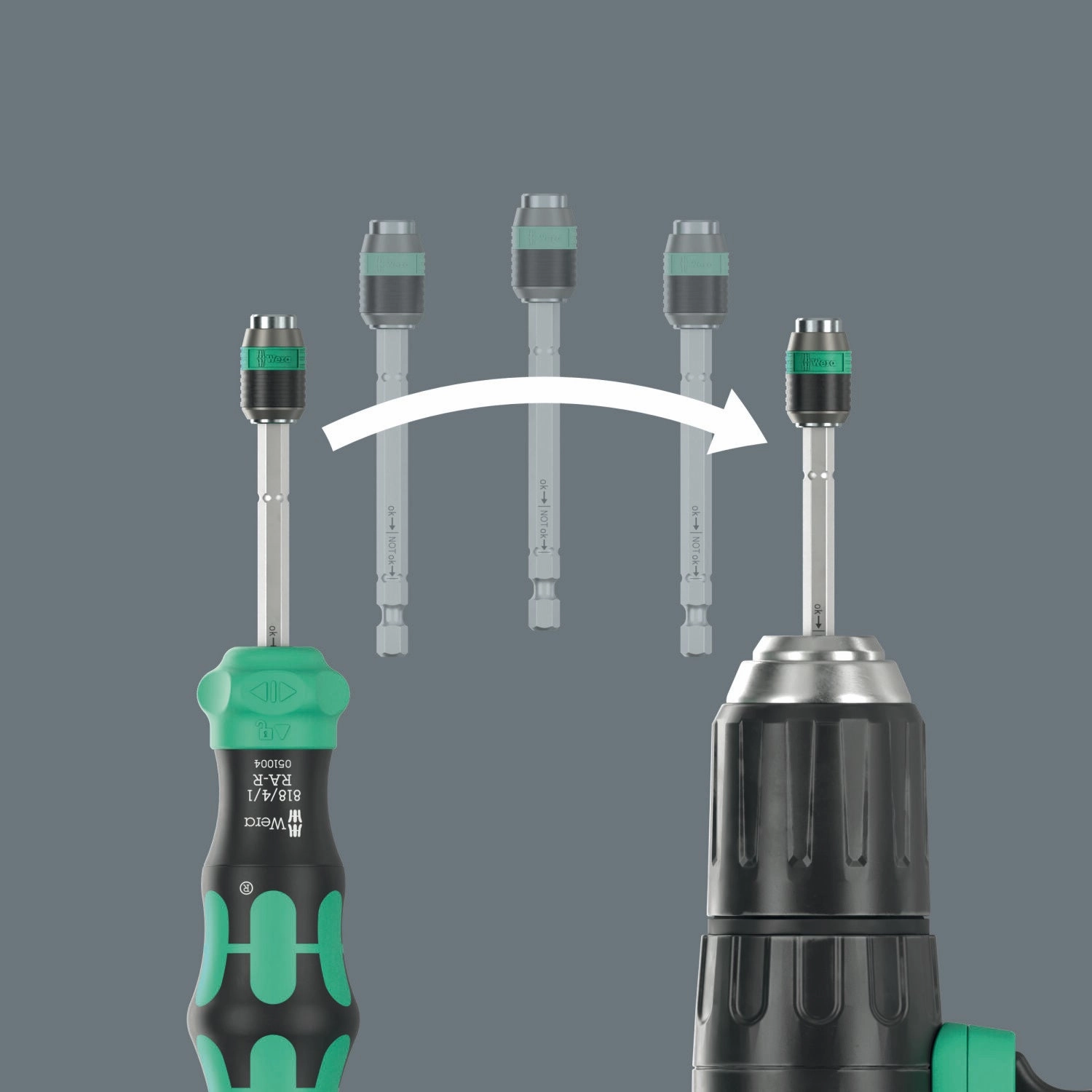 Wera Kraftform Kompakt 28 RA with Pouch, 6 Pc.