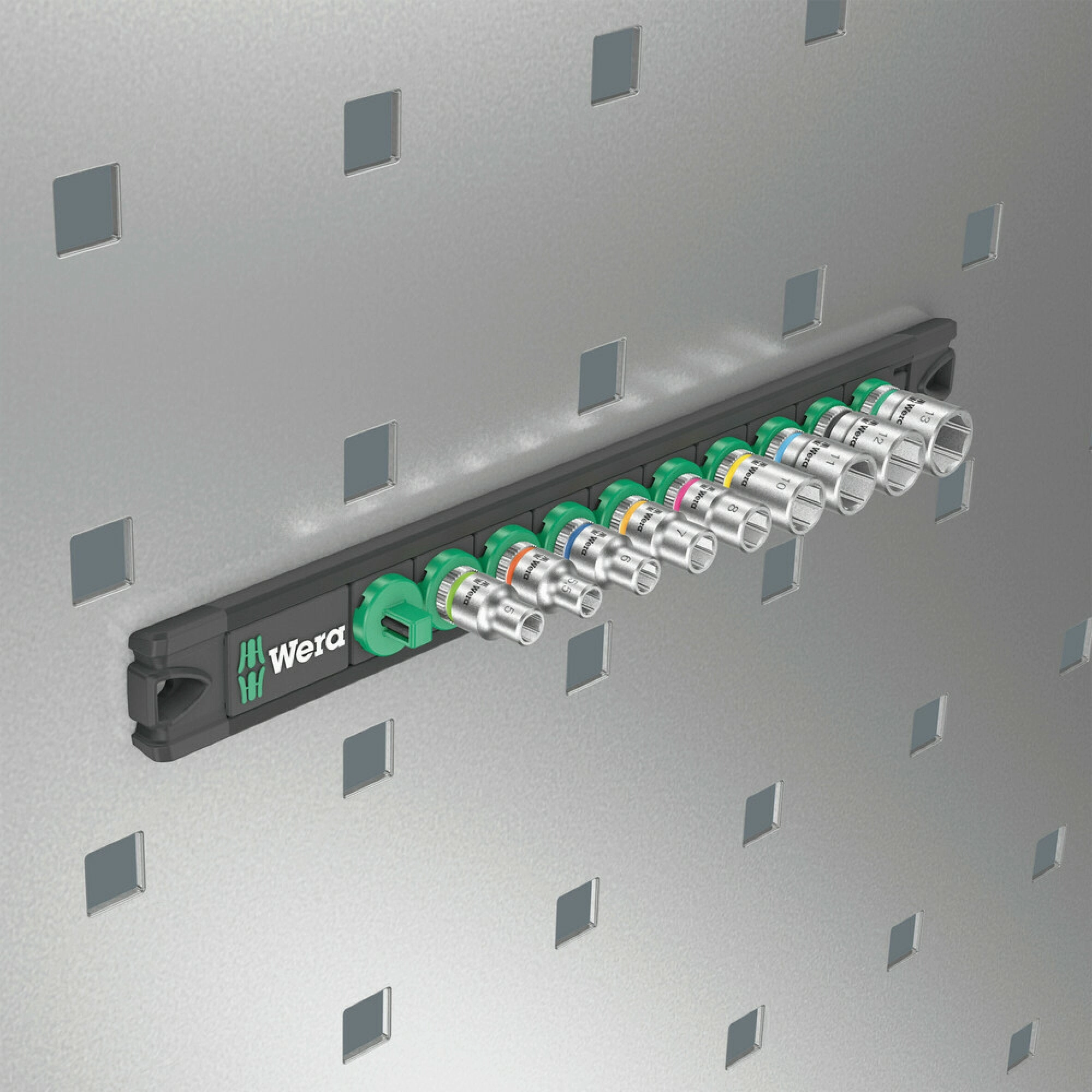 Wera Magnetic socket rail A 4 Zyklop socket set, 1/4" drive, 9 pieces