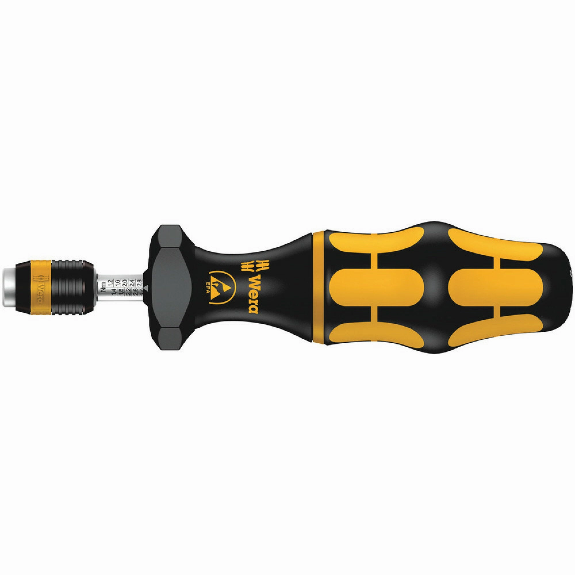 Wera Series 7400 Kraftform ESD adjustable torque screwdrivers (0.1-3.0 Nm) with Rapidaptor quick-release chuck, 7432 ESD x 0.90-1.50 Nm
