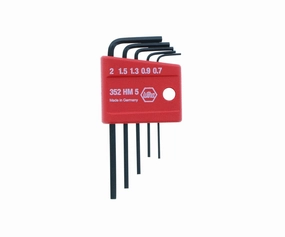 Wiha 35392 5 Piece Mini L-Key Short Hex Metric Set