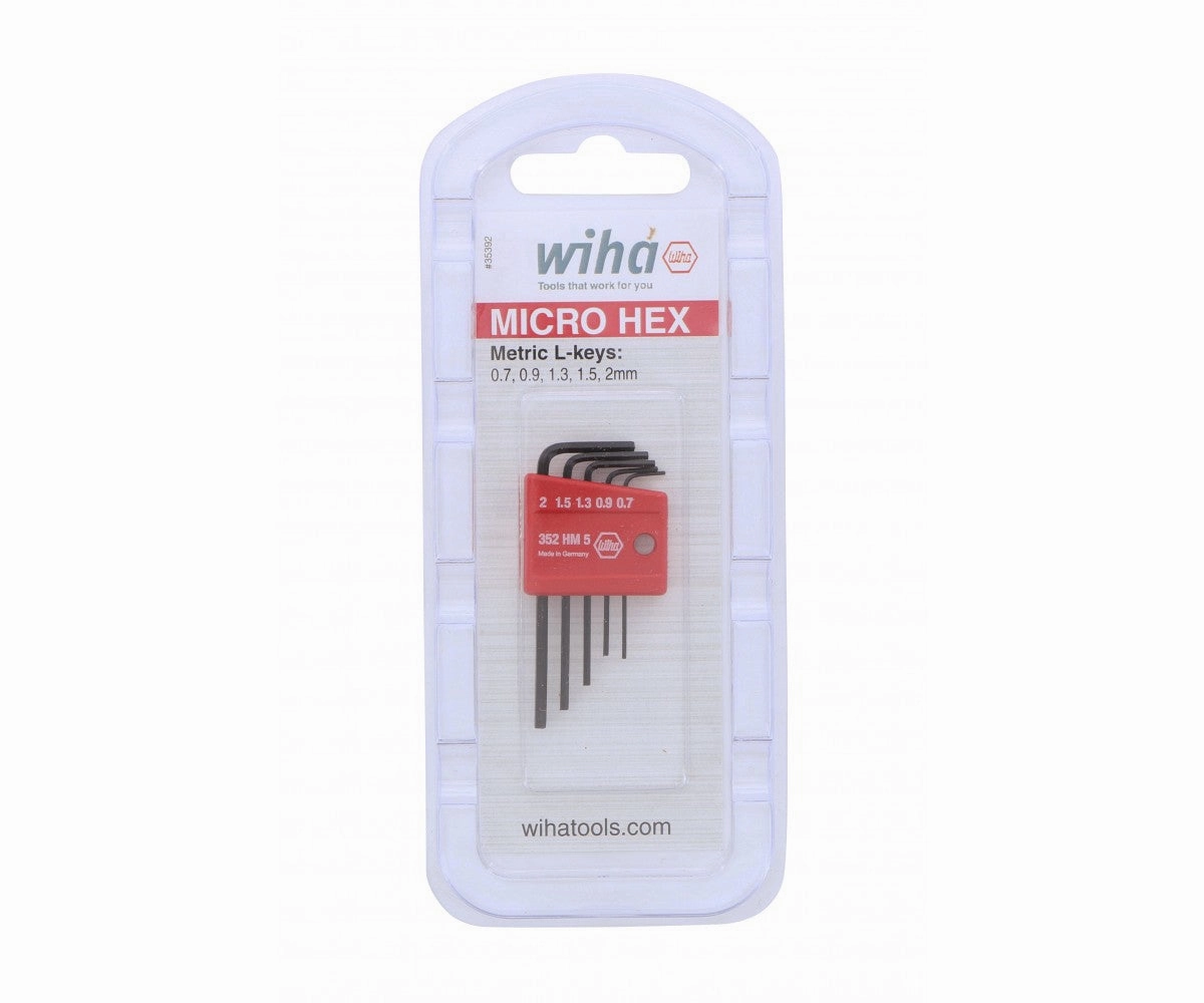 Wiha 35392 5 Piece Mini L-Key Short Hex Metric Set