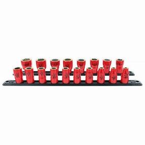 Wiha Tools 31593 18 Piece Insulated Socket Set 3/8" Drive - Metric