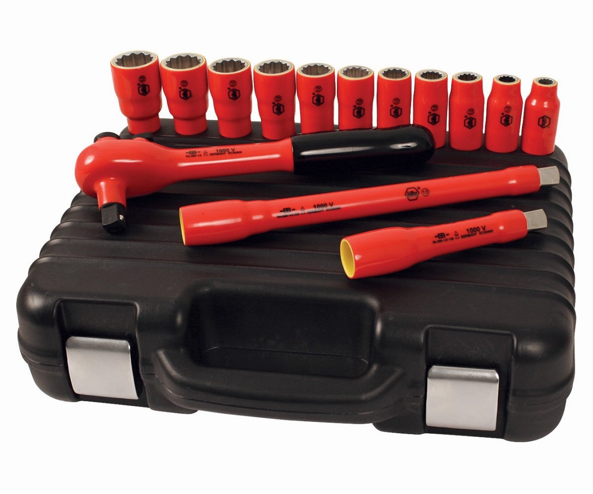 Wiha Tools 31694 Insulated 1/2" Drive Socket 14 Piece Set Metric