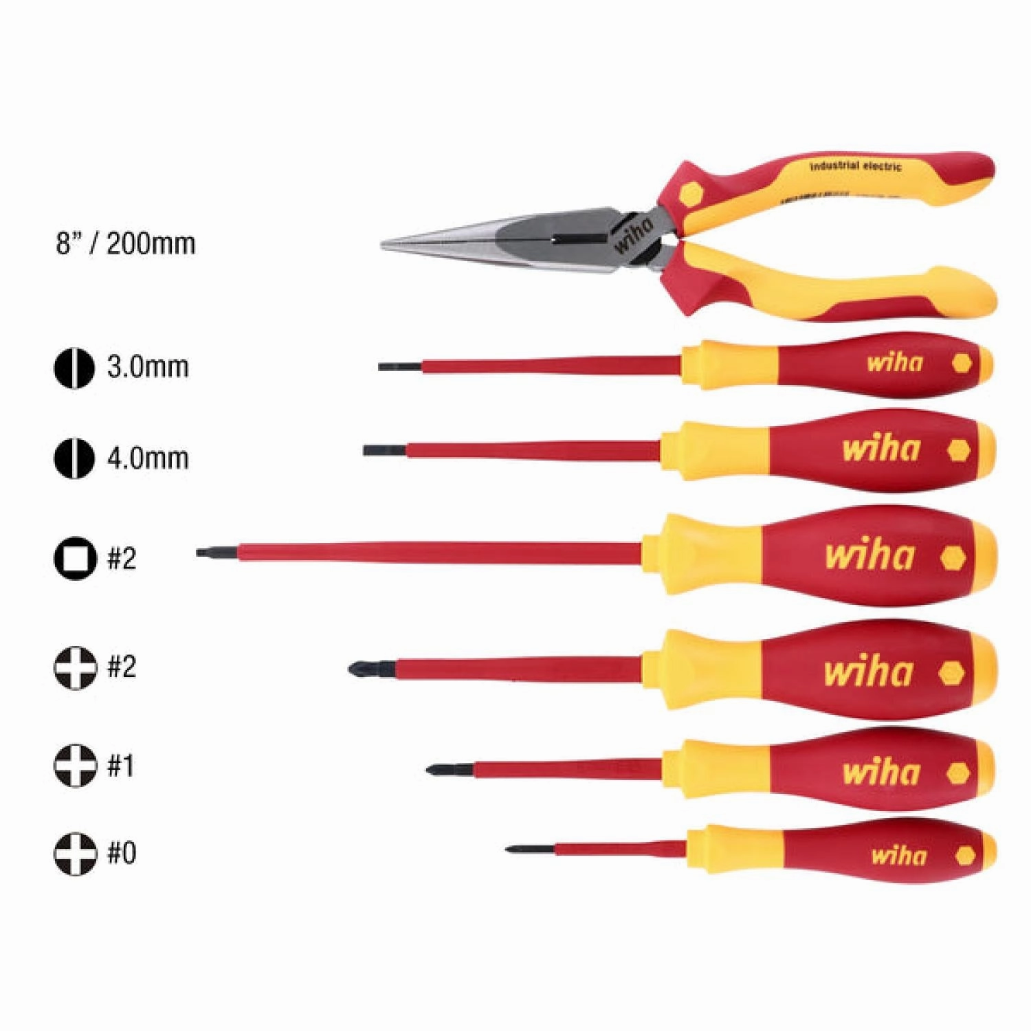 Wiha Tools 32086 Insulated Screwdrivers and Pliers Set 7-Piece