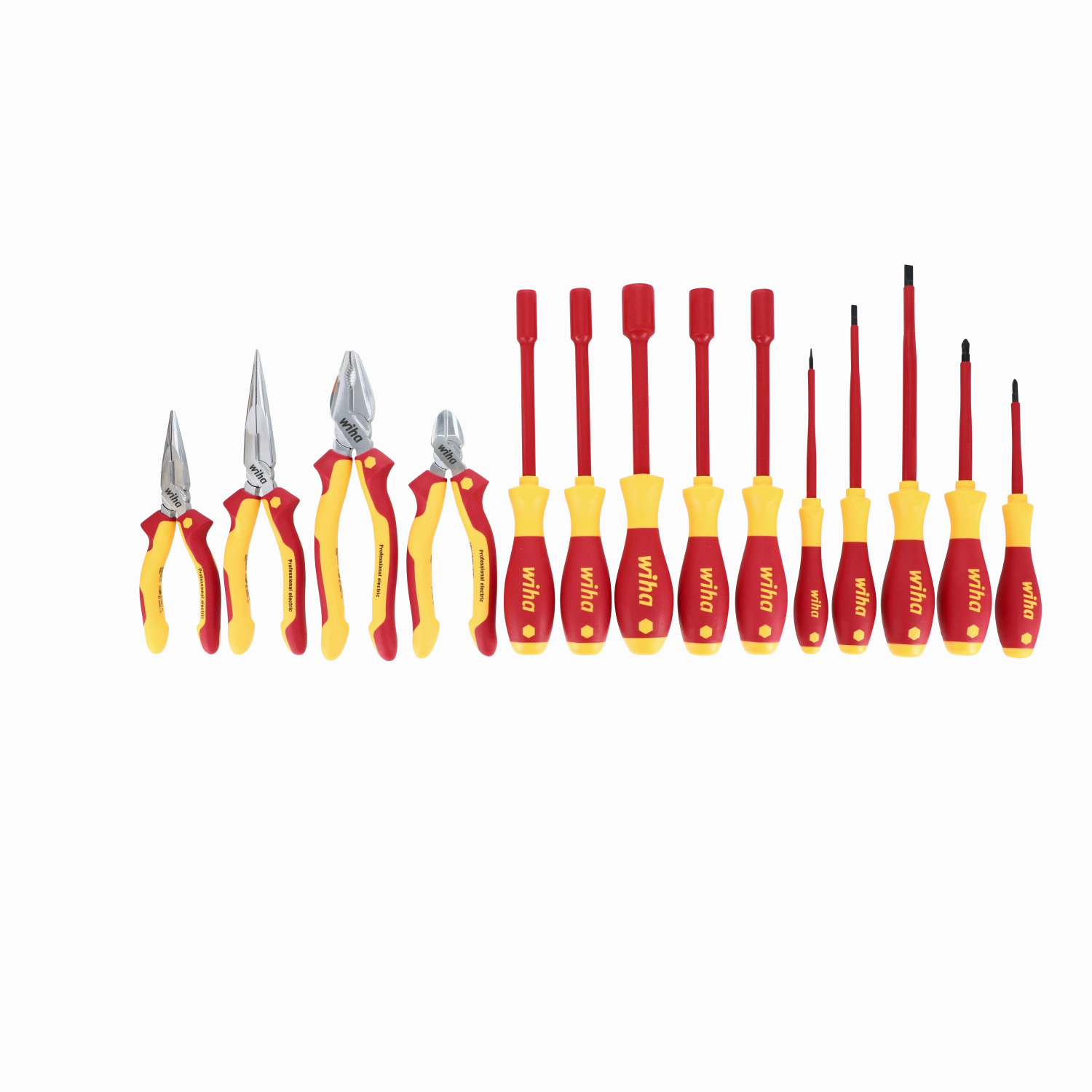 Wiha Tools 32192 Insulated Pliers / Cutters / Slotted / Phillips / Inch Nut Drivers, 14 Pc.