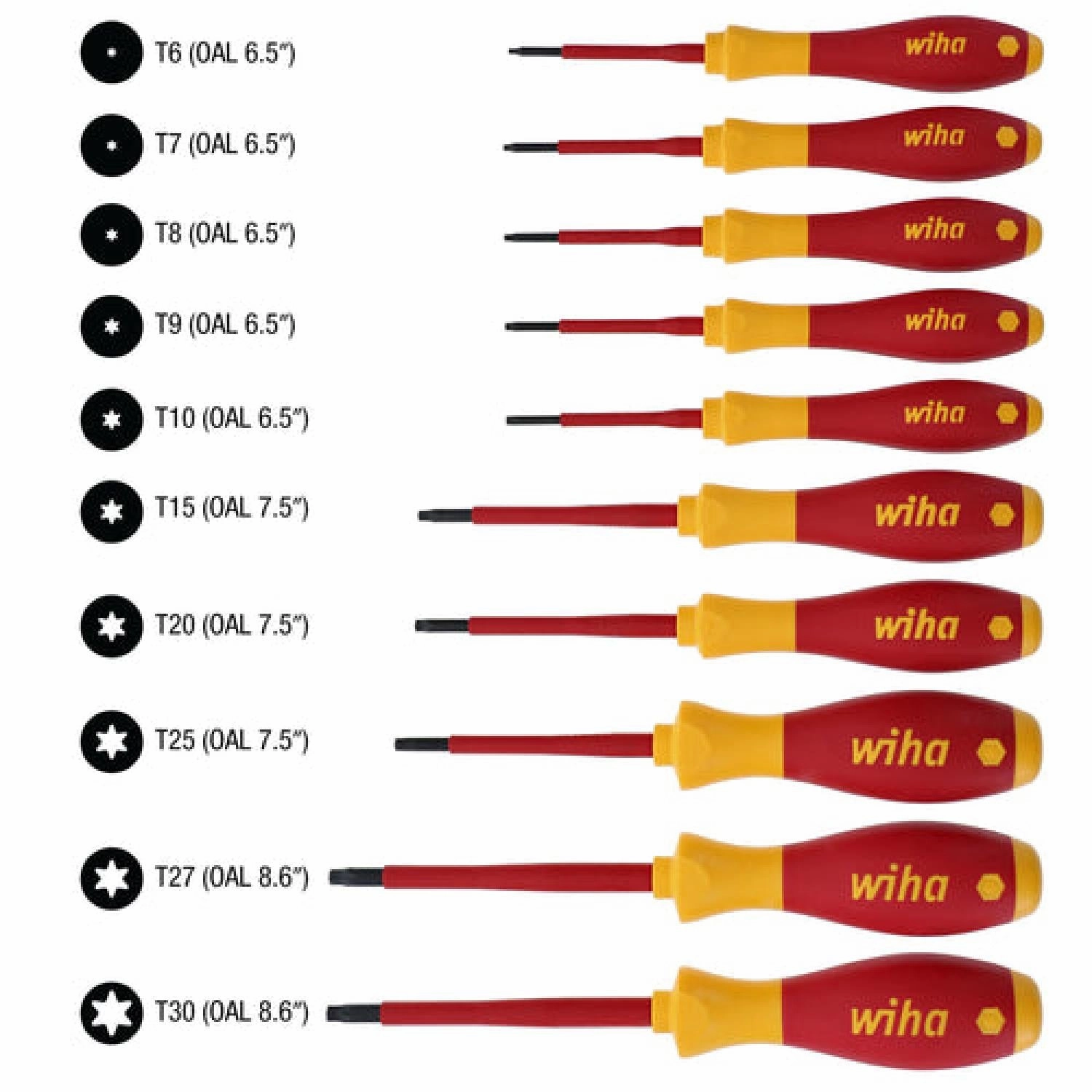 Wiha Tools 32592 10 Piece Insulated TORX Screwdriver Set