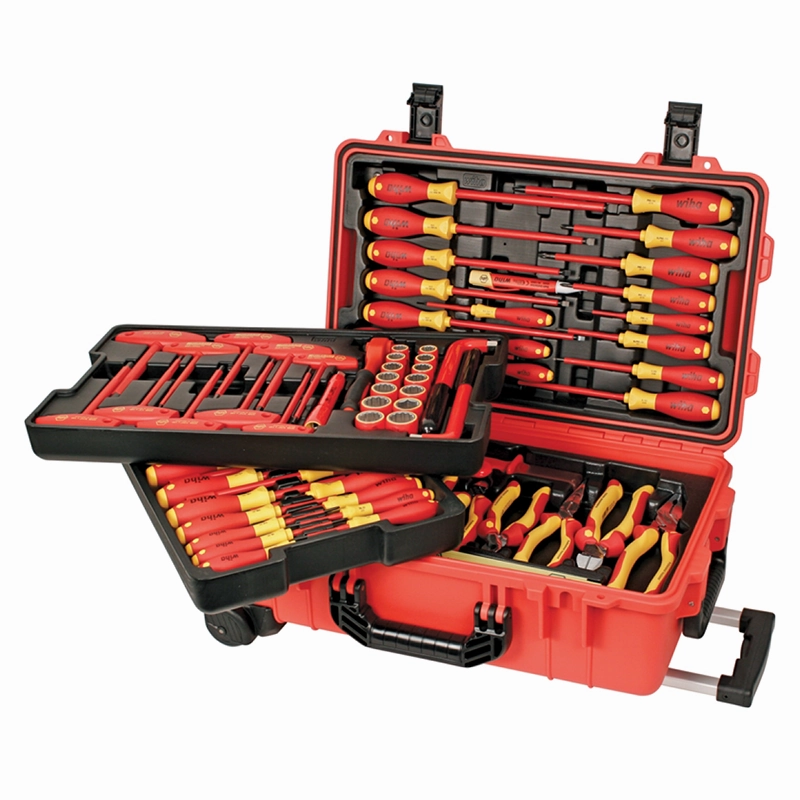 Wiha Tools 32800 Insulated Rolling Tool Case, 80 Piece