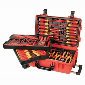 Wiha Tools 32800 Insulated Rolling Tool Case, 80 Piece