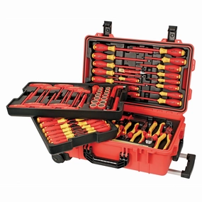 Wiha Tools 32800 Insulated Rolling Tool Case, 80 Piece