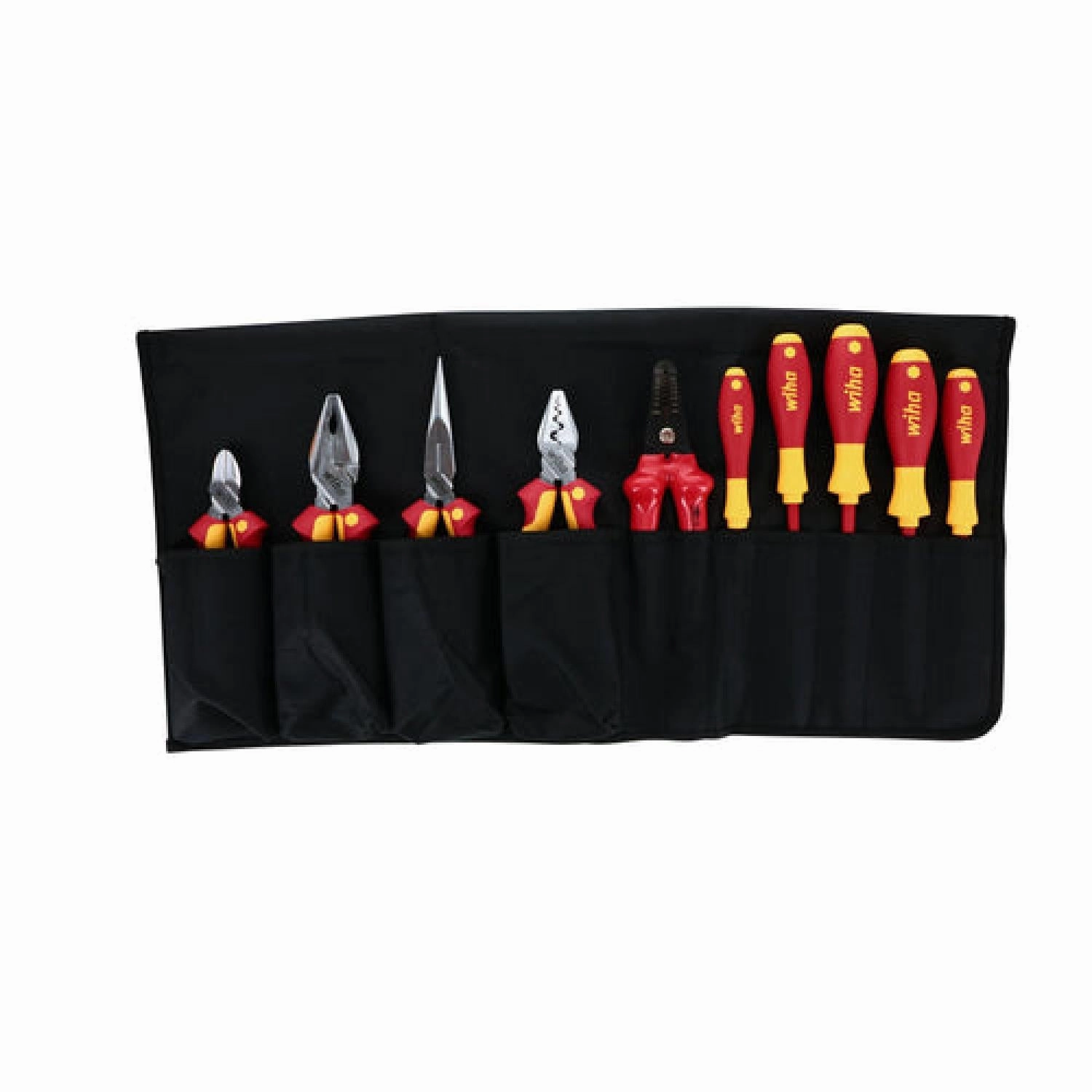 Wiha Tools 32868 Insulated Pliers/Cutters/Drivers Pouch Set, 10 Piece