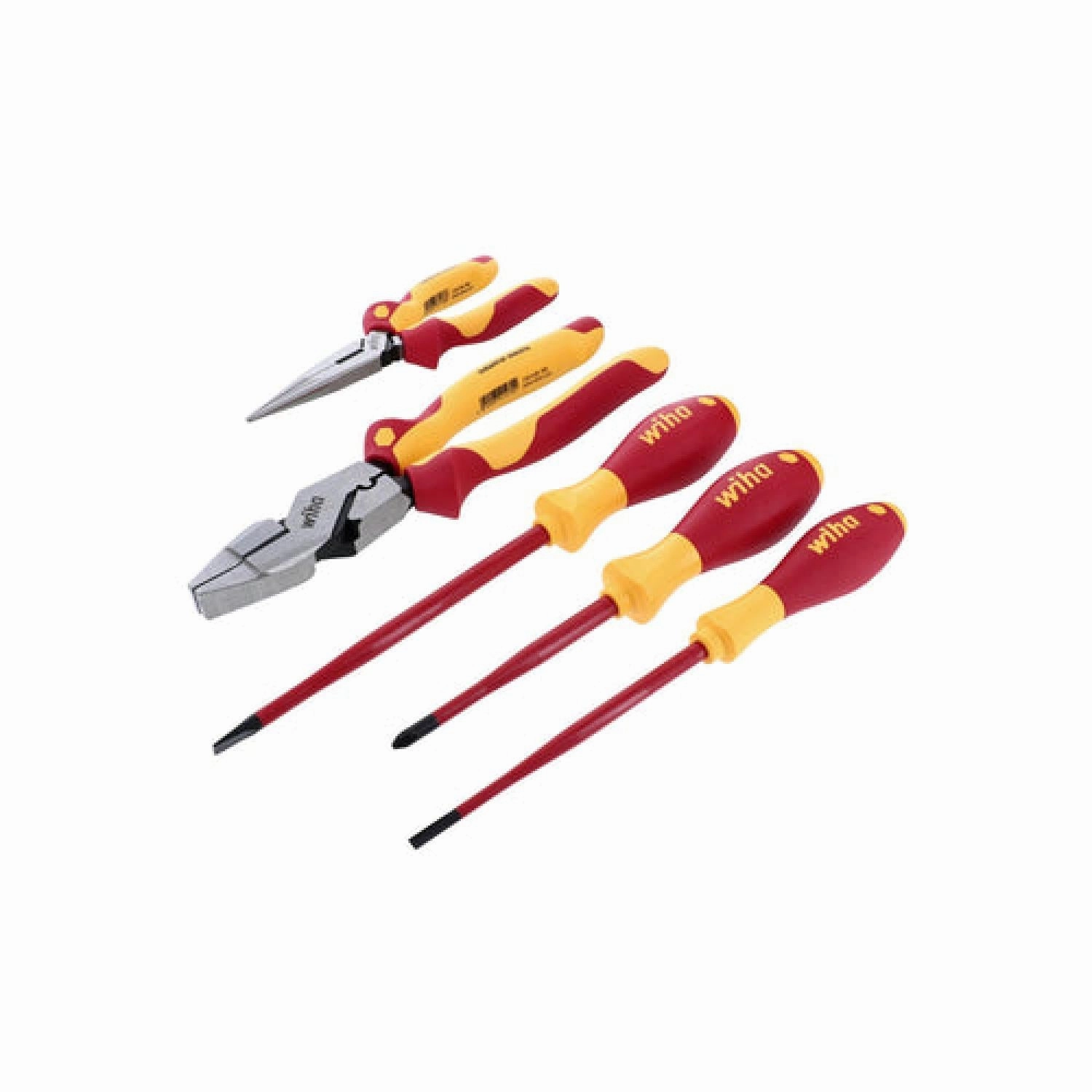 Wiha Tools 32875 5 Piece Insulated Pliers and Cutters with SlimLine Screwdrivers Set