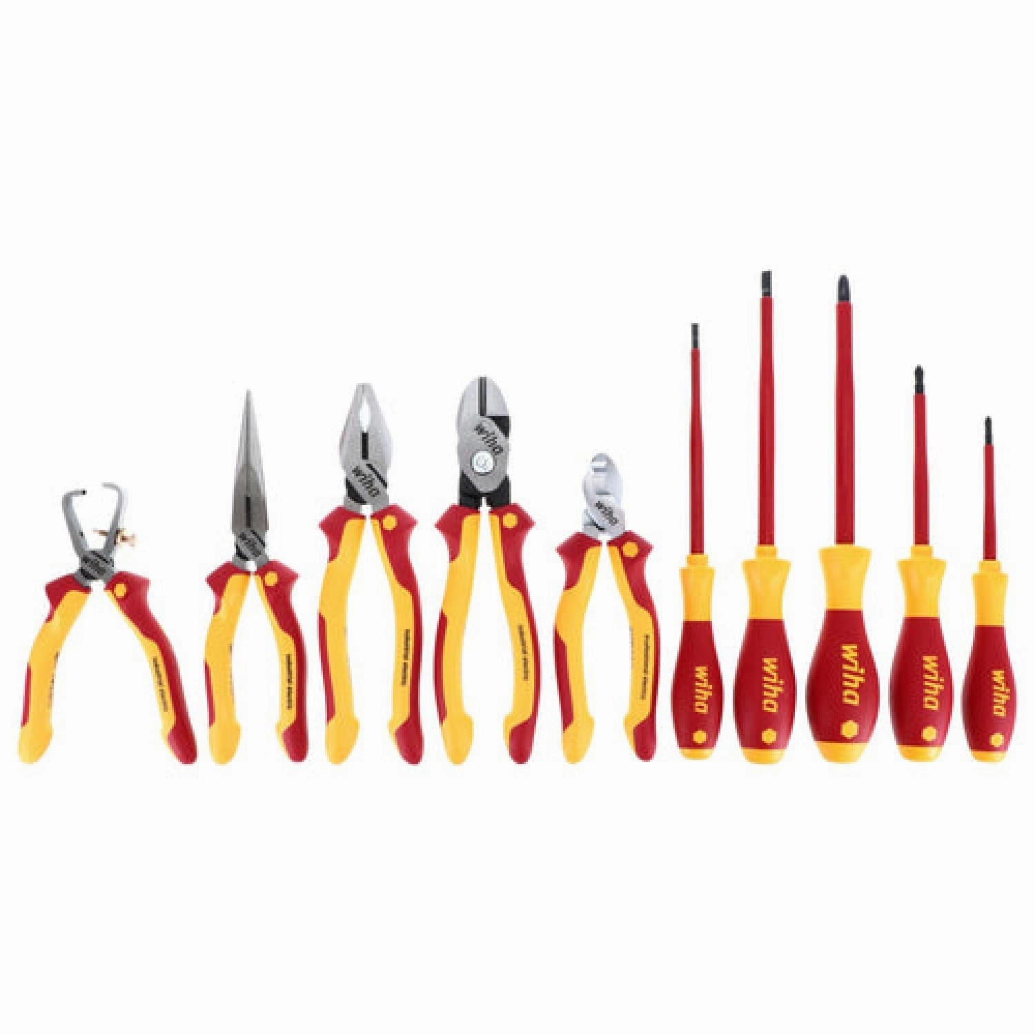 Wiha Tools 32891 10 Piece Insulated Pliers-Cutters and Screwdriver Set