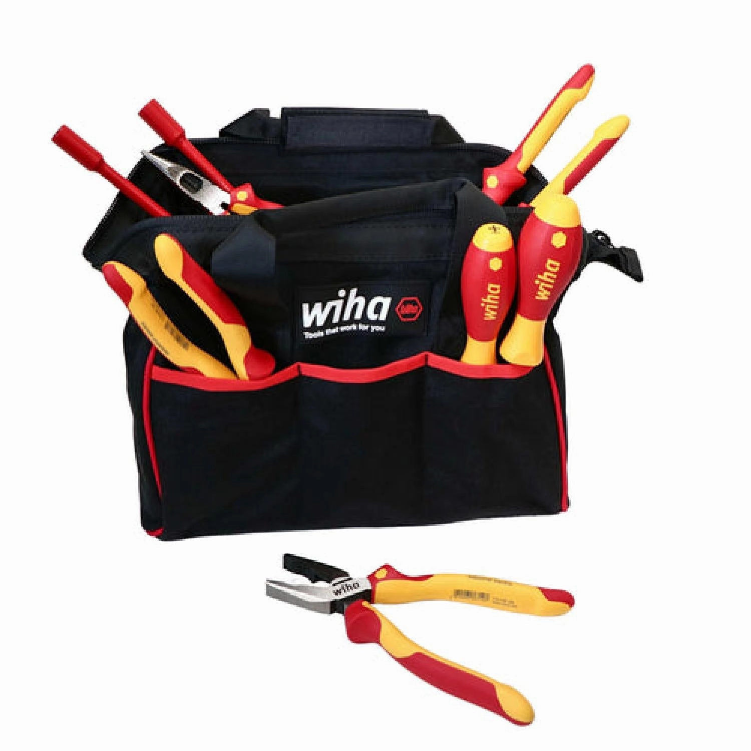 Wiha Tools 32894 13 Piece Master Electrician's Insulated Tool Set in Canvas Tool Bag