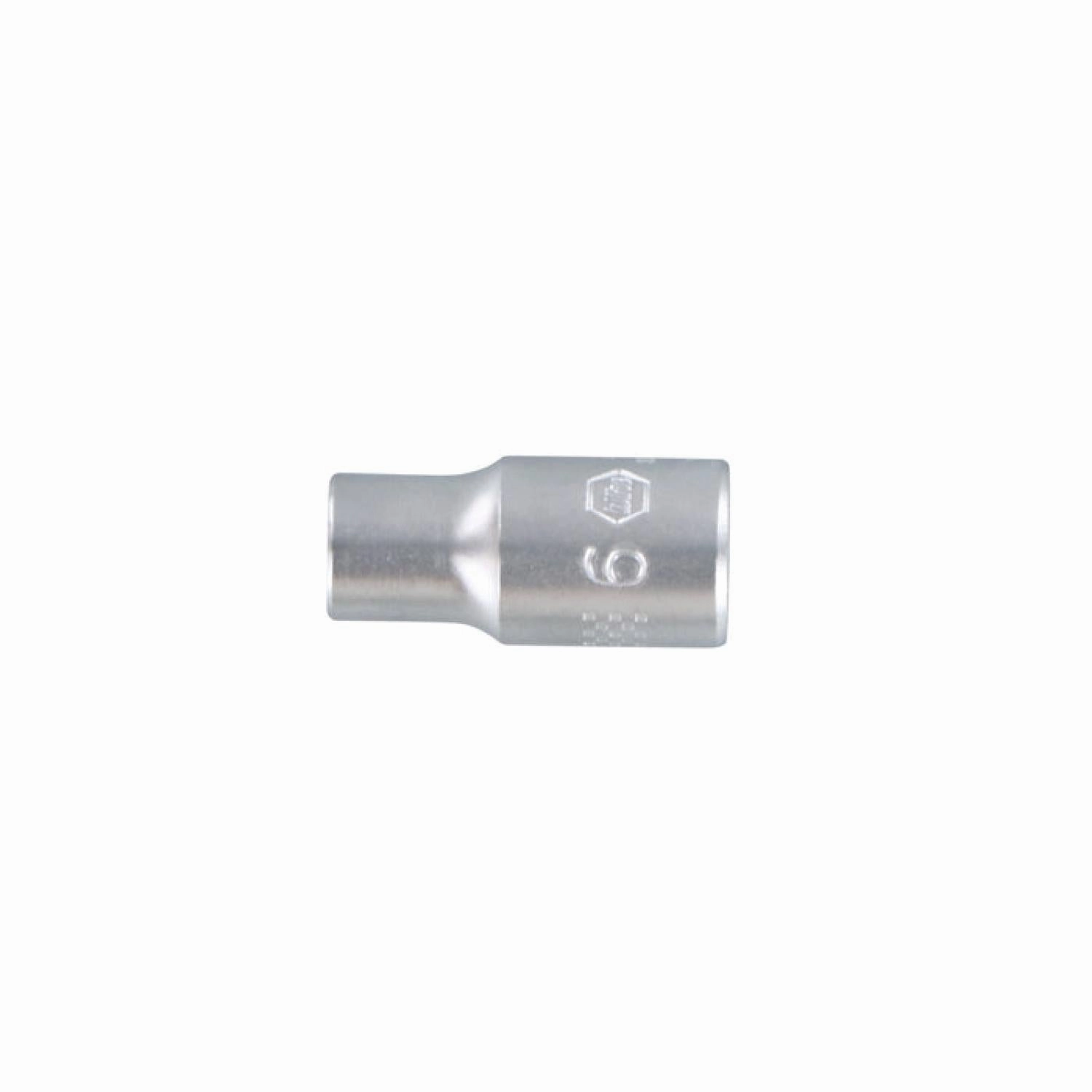 Wiha Tools 33319 6 Point - 1/4 Inch Drive Socket - 6.0mm x 25mm