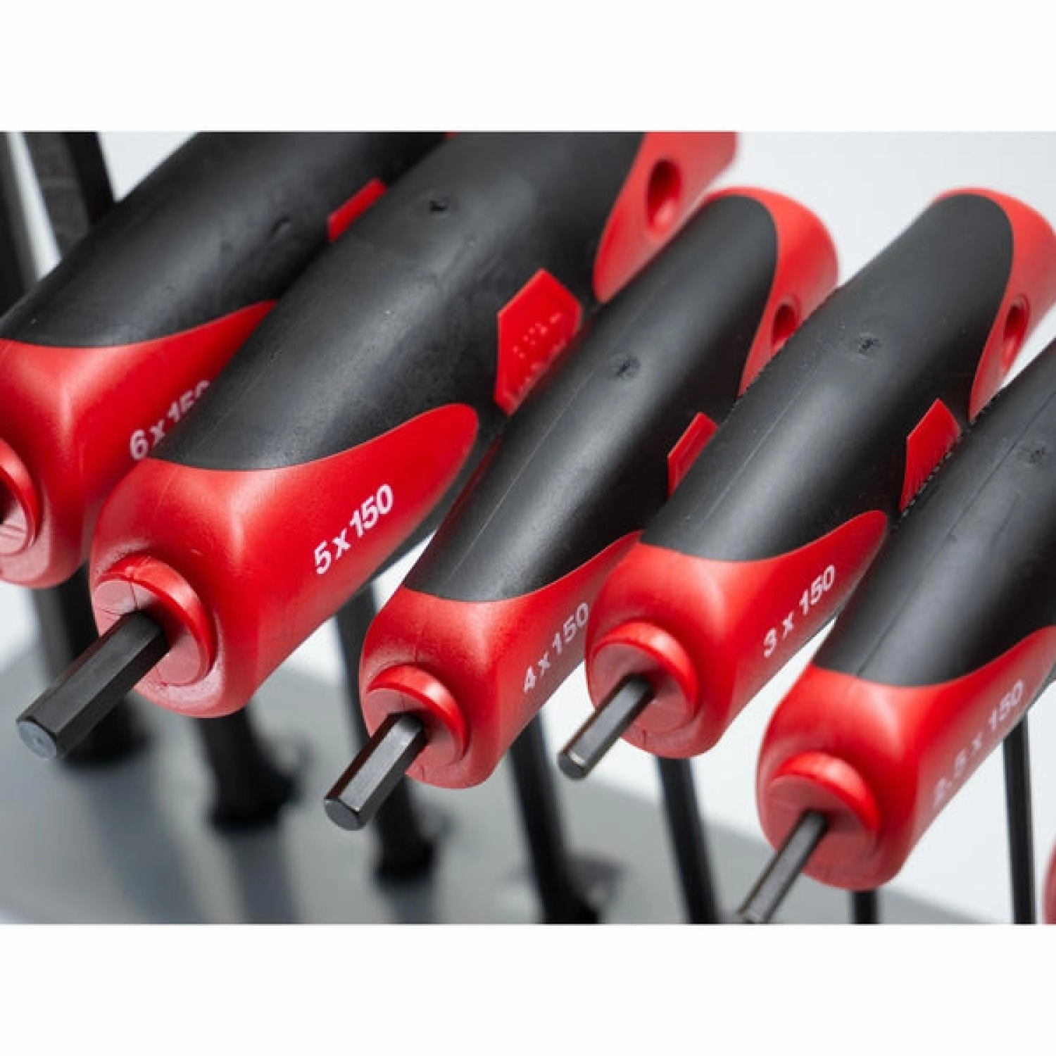 Wiha Tools 33489 8 Piece SoftGrip Metric T-handle Rack Set