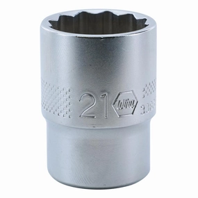 Wiha Tools 33837 1/2 Inch Drive Socket, 12 Point, 21 mm