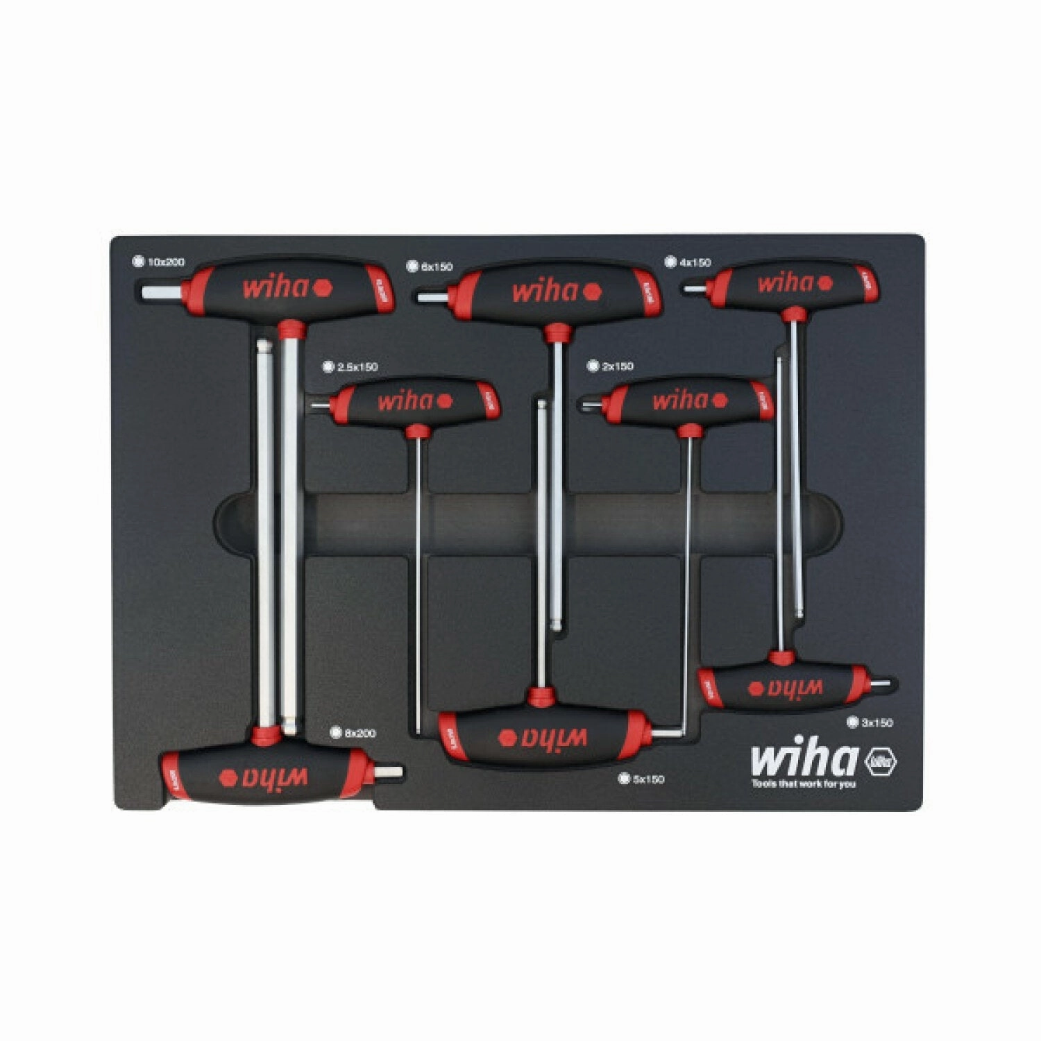 Wiha Tools 54079 Metric T-Handle Foam Tray Set, 8 Pc.