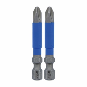 Wiha Tools 70202 Terminator Blue Impact Bit Phillips #2 - 2 Inch - 2 Pack