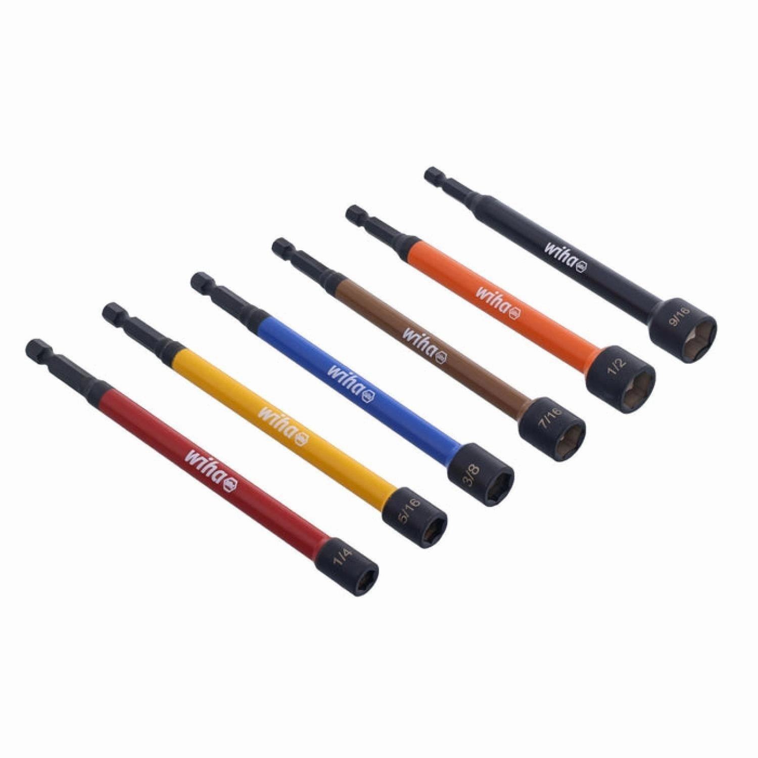Wiha Tools 70486 6 Piece Color Coded Magnetic Nut Setter SAE Set