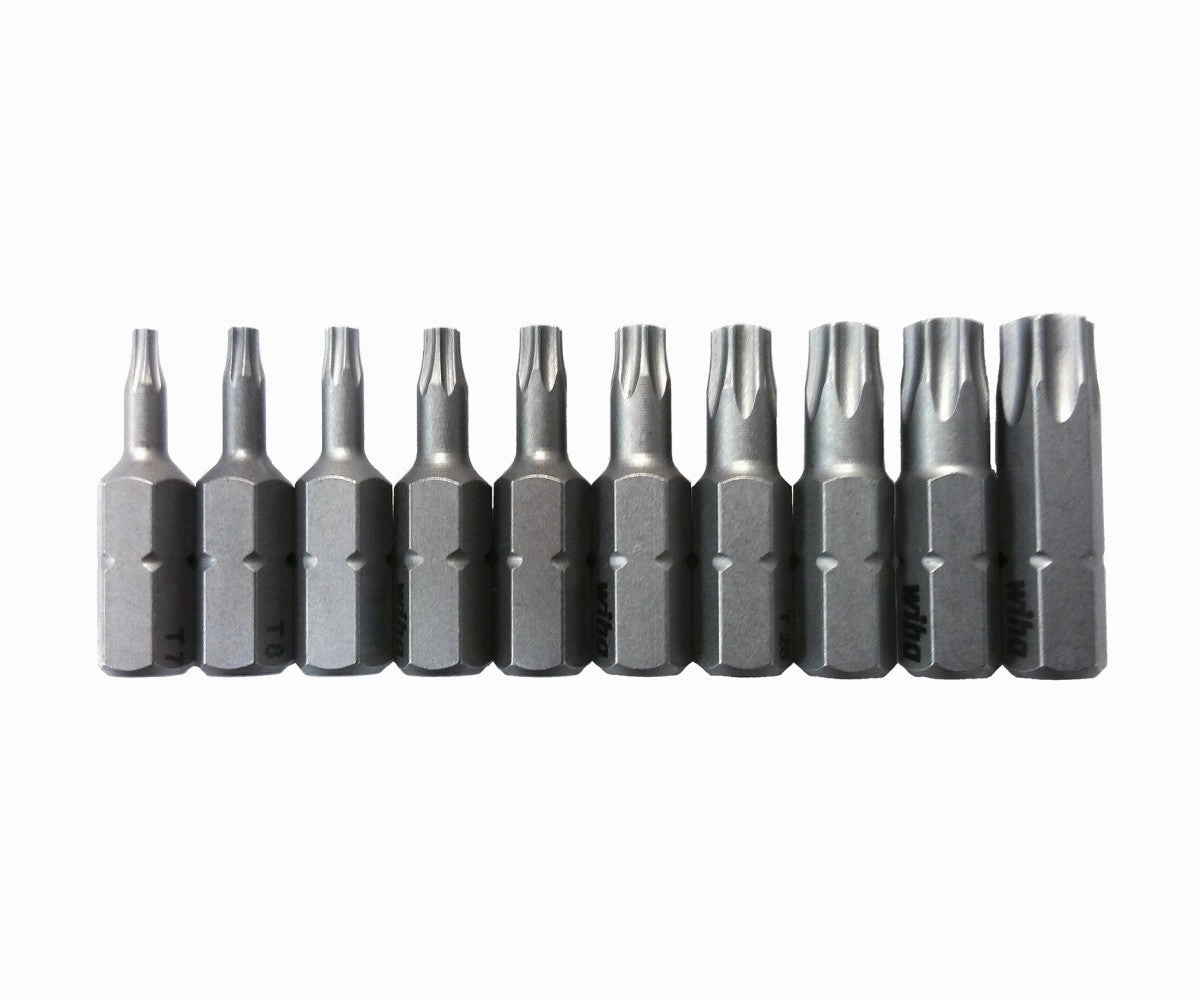 Wiha Tools 72595 T7-T40 TORX Insert Bits, 10 Pc. Set