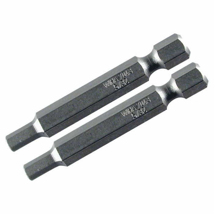 Wiha Tools 74382 Hex Inch Power Bit, 7/64" x 50 mm, 2 Pk.