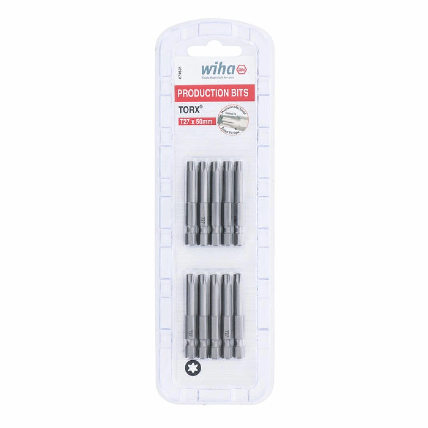 Wiha Tools 74531 TORX Power Bit, T27 x 50 mm, 10 Pk.