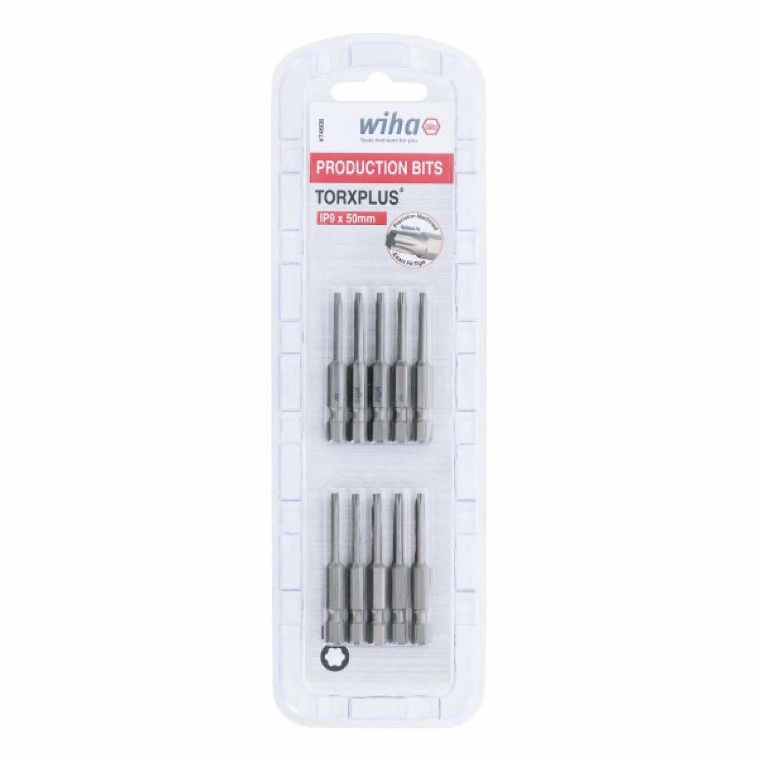 Wiha Tools 74608 TORX Plus Power Bit, IP9 x 50 mm, 10 Pk.