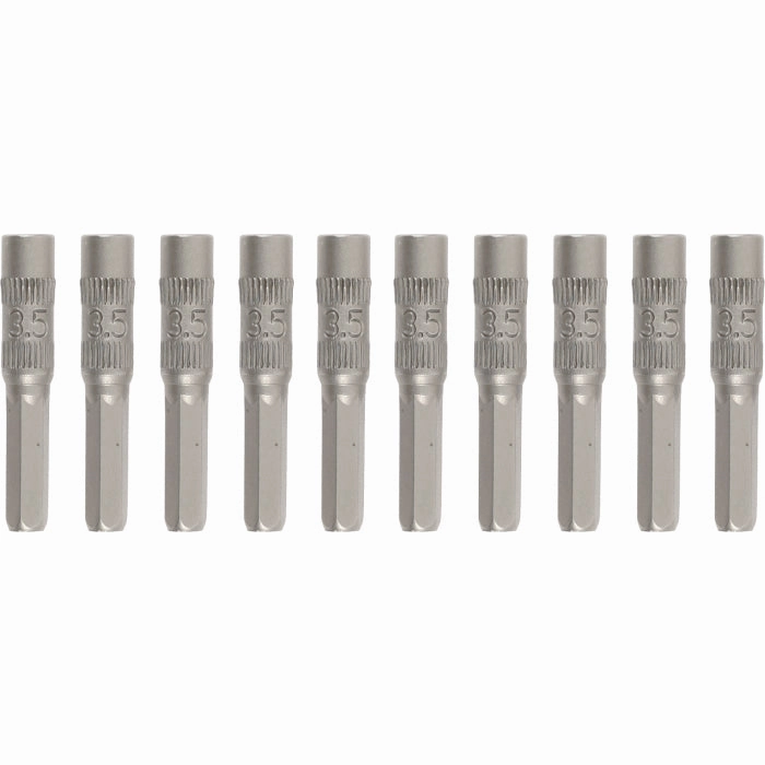 Wiha Tools 75649 System 4 Inch Nut Setters Micro Bits, 4 mm Drive, 5/32" x 30 mm, 10 Pk.