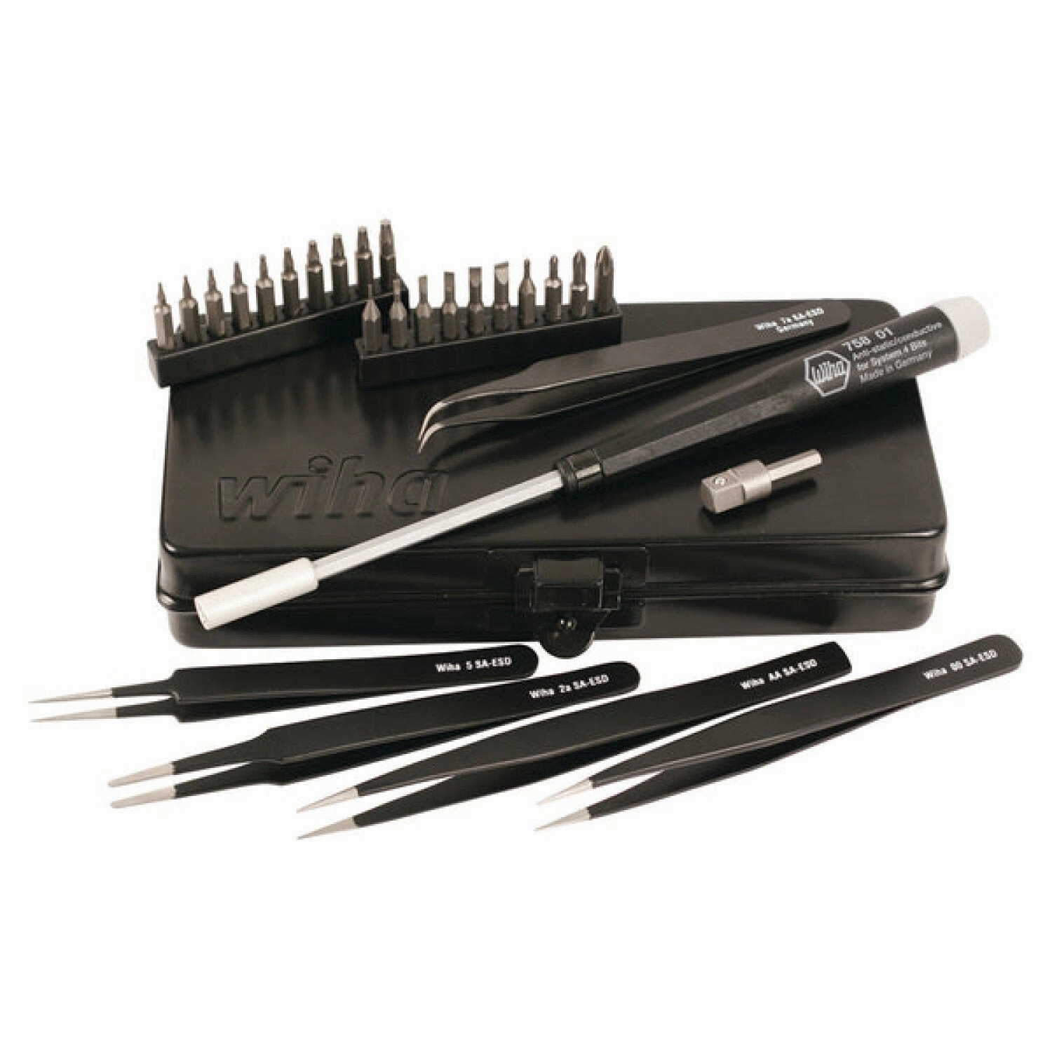 Wiha Tools 75993 SYS 4 ESD Micro Bit & Tweezer 28 Pc. Set