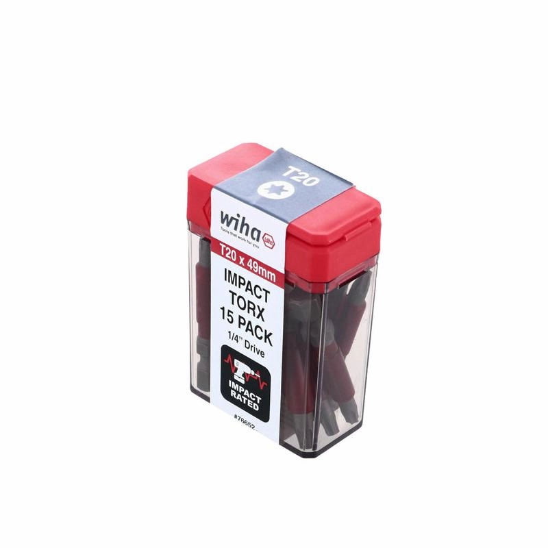 Wiha Tools 76652 Impact Power Bit T20x49 mm 15 Pieces